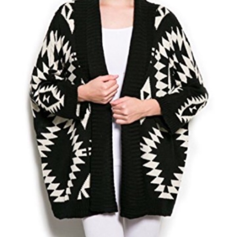 36 Point 5 Geometric Print Cardigan